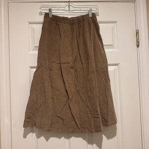 Vintage Tan Corduroy Midi Skirt